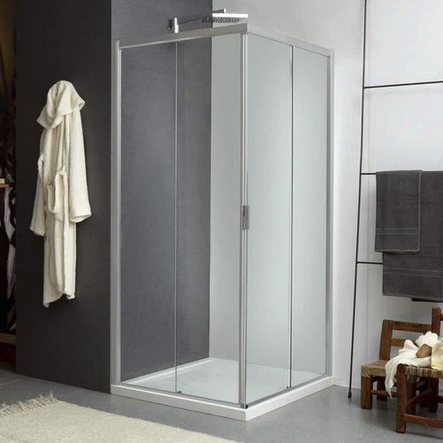 Box doccia in vetro - MORE LIVE K12+K12 - Megius SpA - in alluminio / con porta scorrevole / d'angolo