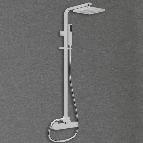 Colonna doccia in acciaio - STRIPE - Megius SpA - da parete / contemporanea / con doccia a mano