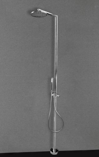 Colonna doccia in acciaio - TUBE - Megius SpA - finitura cromata / su piede / contemporanea