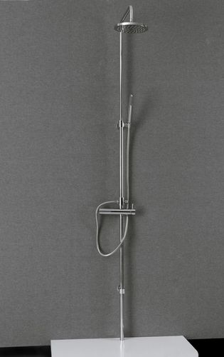 Colonna doccia meccanica - LINE LONG - Megius SpA - in acciaio / finitura cromata / su piede