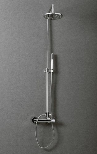 Colonna doccia in acciaio - LINE - Megius SpA - finitura cromata / da parete / contemporanea