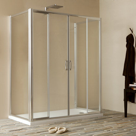 Box doccia in vetro - VANITY T10+D10+D10 - Megius SpA - in alluminio / con porta scorrevole / rettangolare
