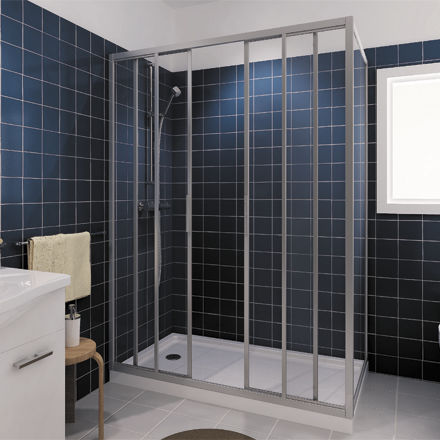 Box doccia in vetro - CLASSIC P2S+F00 - Megius SpA - in alluminio / con porta scorrevole / d'angolo