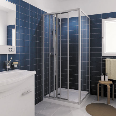 Box doccia in vetro - CLASSIC P3S+F00 - Megius SpA - in alluminio / con porta scorrevole / d'angolo