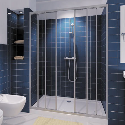 Box doccia in vetro - CLASSIC P2S - Megius SpA - in alluminio / con porta scorrevole / a nicchia