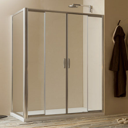 Box doccia in vetro - VANITY T10+D10 - Megius SpA - in alluminio / con porta scorrevole / d'angolo