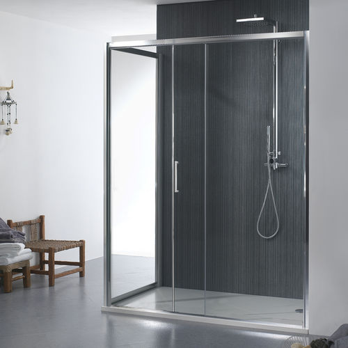 Box doccia in vetro - MORE LIVE P1S+D10 - Megius SpA - in alluminio / con porta scorrevole / d'angolo