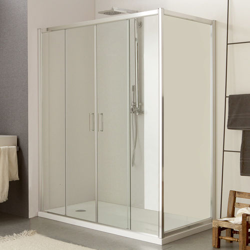 Box doccia in vetro - MORE LIVE P2S+D10 - Megius SpA - in alluminio / con porta scorrevole / d'angolo