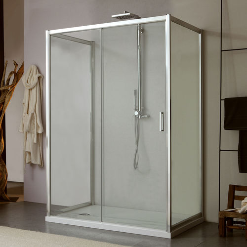 Box doccia in vetro - MORE LIVE P1S+D10+D10 - Megius SpA - in alluminio / con porta scorrevole / rettangolare
