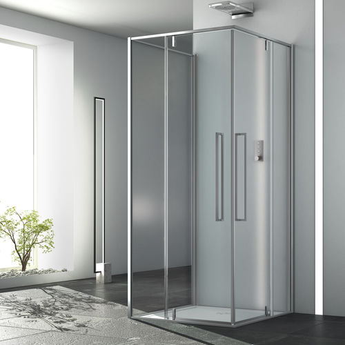 Box doccia in vetro - ZEN B12+B12+F00 - Megius SpA - in alluminio / con porta pivotante / quadrato