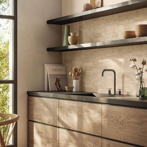 Piastrella in gres porcellanato - ASTRUM CROSS CUT - CERAMICHE SUPERGRES - in pietra naturale / opaca / da interno