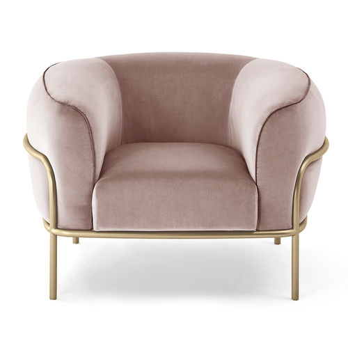 Poltrona contemporanea - SOPHIE - Gallotti&Radice - in pelle / in tessuto / in ottone