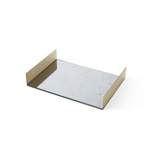 Vassoio di servizio in ottone - FOLDED TRAY - Gallotti&Radice - in metallo argentato / in vetro / per uso domestico