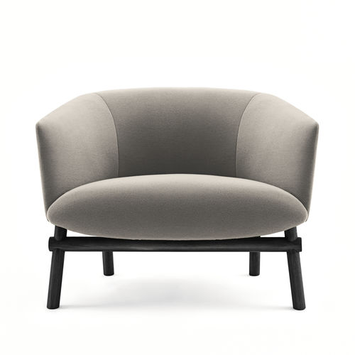 Poltrona contemporanea - LIVRE - Gallotti&Radice - in pelle / in tessuto / in legno massiccio