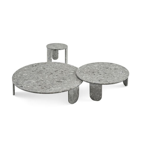 Tavolino basso contemporaneo - CLEMO - Gallotti&Radice - in marmo / in gres / con supporto in pietra