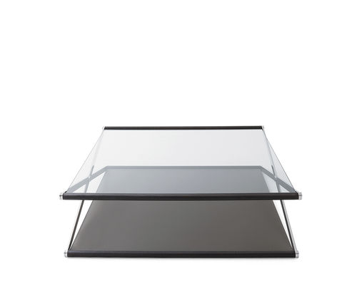 Tavolino basso contemporaneo - NOX - Gallotti&Radice - in vetro temprato / con supporto in acciaio inossidabile / con supporto in metallo laccato