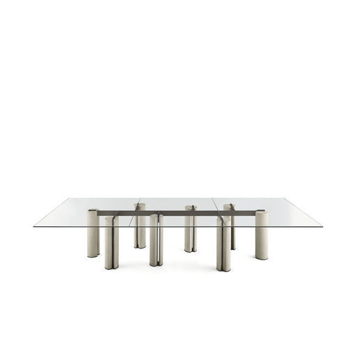 Tavolo contemporaneo - SIMPODIO SYSTEM - Gallotti&Radice - in vetro temprato / con supporto in calcestruzzo / rettangolare