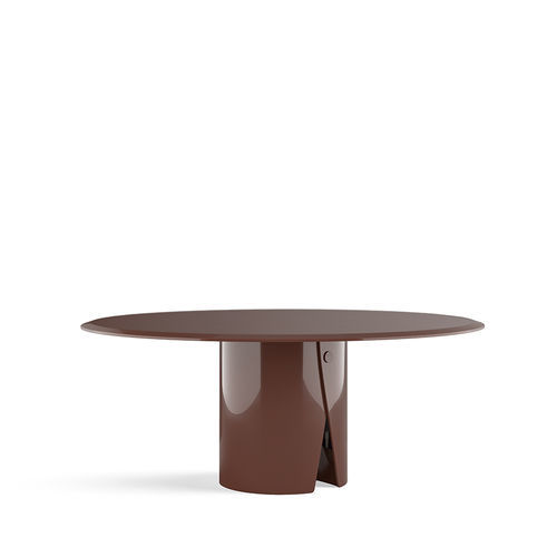 Tavolo contemporaneo - Manto - Gallotti&Radice - in legno laccato / con supporto in legno / rotondo
