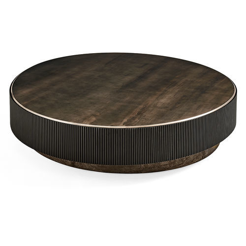 Tavolino basso contemporaneo - Nori - Gallotti&Radice - in legno massiccio / in legno tinto / in pelle