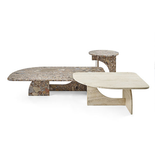 Tavolino basso contemporaneo - Selce - Gallotti&Radice - in pietra / con supporto in pietra / per uso residenziale