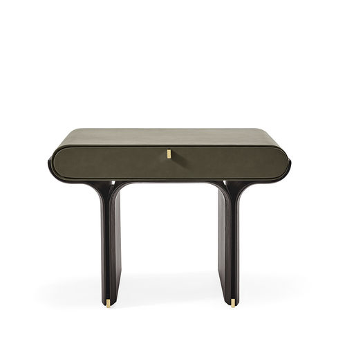 Comodino contemporaneo - STAMI NIGHT - Gallotti&Radice - in pelle / con supporto in frassino / con supporto in legno tinto