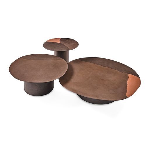 Tavolino basso contemporaneo - Re-verre - Gallotti&Radice - in vetro / in materiale riciclato / con supporto in vetro