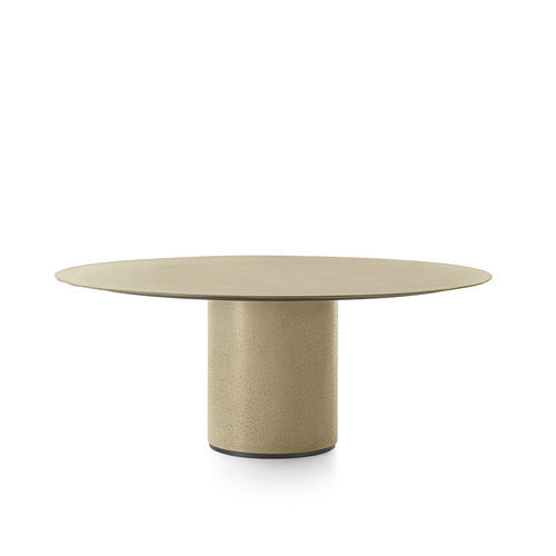 Tavolo contemporaneo - RE-VERRE - Gallotti&Radice - in vetro / con supporto in vetro ricostituito / rotondo