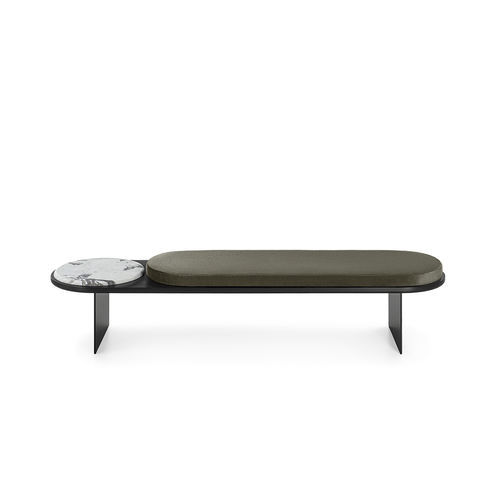 Divanetto imbottito contemporaneo - SENSEI - Gallotti&Radice - in vetro / in tessuto / in legno laccato