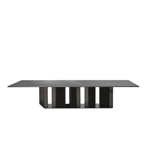 Tavolo contemporaneo - PLATIUM SYSTEM - Gallotti&Radice - in vetro / con supporto in legno / rettangolare