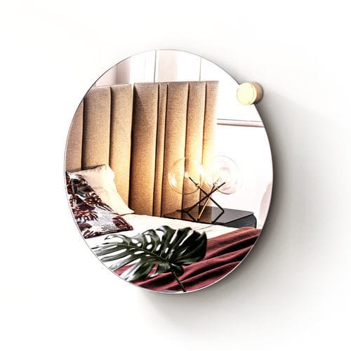 Specchio a muro - Odette - Gallotti&Radice - contemporaneo / rotondo / in ottone