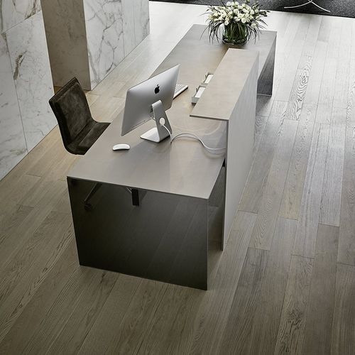 Banco reception in metallo laccato - AIR DESK MODESTY - Gallotti&Radice - in vetro