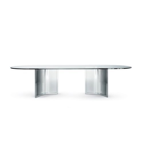 Tavolo da riunione contemporaneo - RAJ LIGHT - Gallotti&Radice - in vetro / con supporto in alluminio / con supporto in acciaio inossidabile