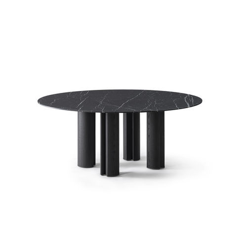 Tavolo contemporaneo - SIMPÒDIO W - Gallotti&Radice - in cristallo / in marmo / con supporto in frassino