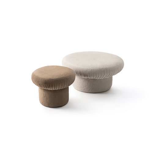 Pouf contemporaneo - Nala - Gallotti&Radice - in ecopelliccia / tondo / con rivestimento rimovibile