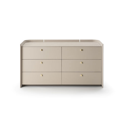 Cassettone contemporaneo - SUNSET COM&Ograve; - Gallotti&Radice - in legno laccato / in legno curvato / in ottone lucidato