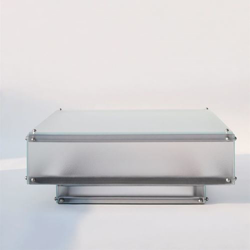 Tavolino basso moderno - VITRINE - Gallotti&Radice - in metallo / in vetro / con supporto in metallo