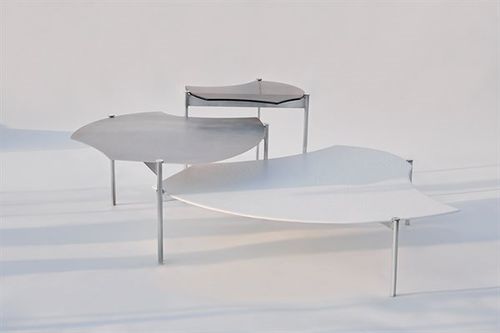 Tavolino basso in vetro - ARCIPELAGO - Gallotti&Radice - con supporto in metallo / da interno