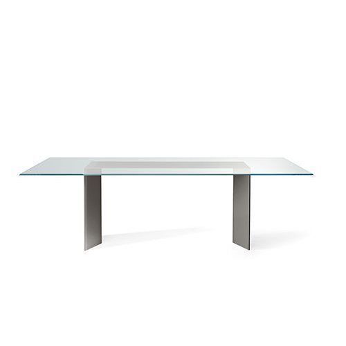 Tavolo contemporaneo - DOLM - Gallotti&Radice - in vetro / con supporto in legno / con supporto in vetro temperato