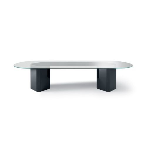 Tavolo da conferenza moderno - AKIM SYSTEM - Gallotti&Radice - in vetro / con supporto in legno / con supporto in vetro temperato
