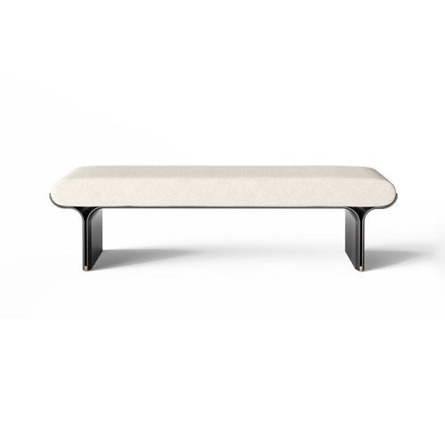 Panca contemporanea - STAMI - Gallotti&Radice - in ottone lucidato / in pelle / in schiuma di poliuretano