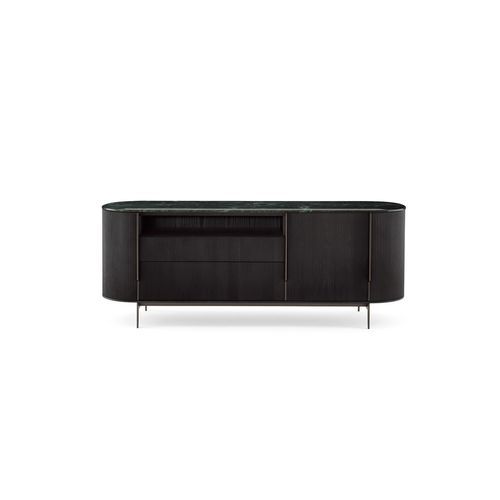 Credenza alta - KUMI - Gallotti&Radice - contemporanea / in metallo laccato / in legno tinto