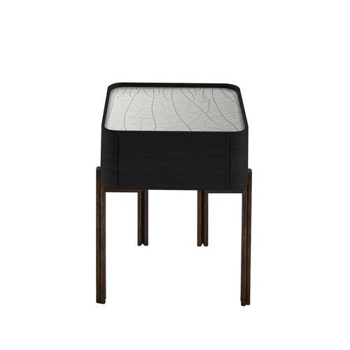Comodino contemporaneo - TWELVE C - Gallotti&Radice - in frassino / con supporto in ottone / rettangolare