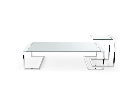 Tavolino basso contemporaneo - SIR T32 - Gallotti&Radice - in metallo / in vetro temprato / rettangolare