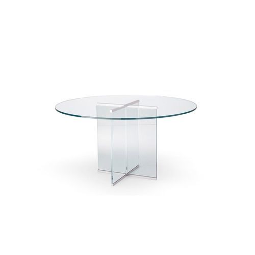Tavolo contemporaneo - EROS - Gallotti&Radice - in vetro temprato / con supporto in vetro temperato / rettangolare