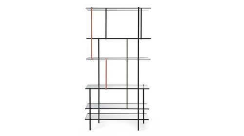 Scaffale contemporaneo - DRIZZLE  - Gallotti&Radice - in alluminio / in vetro / con rivestimento in vetro temperato
