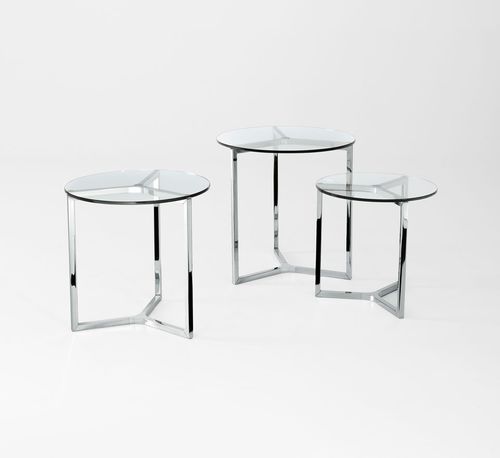 Tavolo d'appoggio contemporaneo - RAJ 2 - Gallotti&Radice - in vetro / in alluminio / in acciaio inossidabile