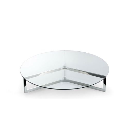 Tavolino basso contemporaneo - RAJ - Gallotti&Radice - in vetro / con supporto in acciaio inossidabile / con supporto in metallo laccato