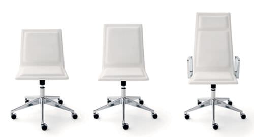 Sedia da ufficio contemporanea - OFX 09 - Gallotti&Radice - in pelle / imbottita / regolabile