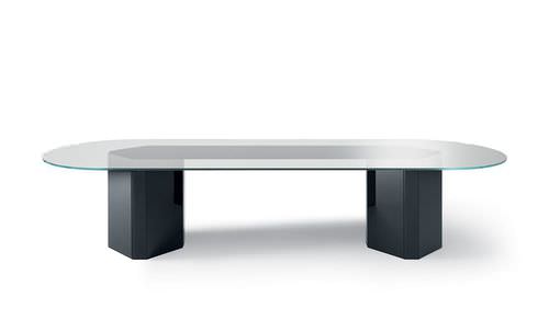 Tavolo da riunione contemporaneo - AKIM - Gallotti&Radice - in legno / in vetro / ovale