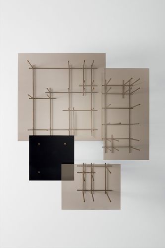 Tavolino basso design originale - TETRIS - Gallotti&Radice - in vetro / in vetro temprato / in bronzo